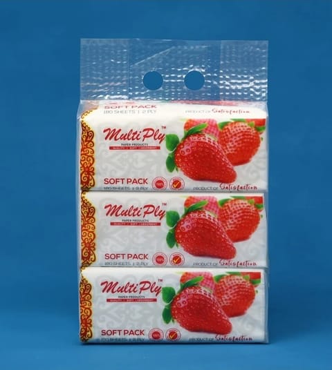Multiply Softpack Tissues 3x180 Sheets, 2ply